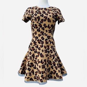 Essentiel Antwerp Leopard Print Fit & Flare Dress – Size 36 (small)